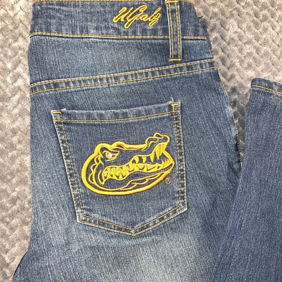 UGals Jeans Florida Gators Size 11 12 Denim Flare Pants Football Gameday - Picture 2 of 10